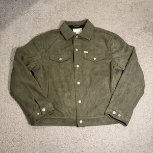 Southern Gents SG Vegan Suede Trucker Jacket Olive Mens Size 42 (Actual 44) L
